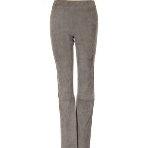 THE ROW 100% LAMBSKIN SUEDE PANTS GRAY SIZE SMALL